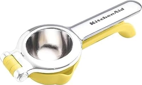 KitchenAid Citrus Juice Press Squeezer for Lemons and Limes with Seed Catcher and Pour Spout, Lemon, 8 Inch