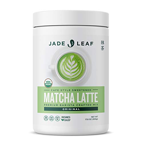 Jade Leaf Matcha Organic Matcha Latte Mix - Bulk Value Size - Lightly Sweet Japanese Matcha Powder with Organic Sugar for Café Style Blend, 17.6 Ounce / 500g (Pack of 1)