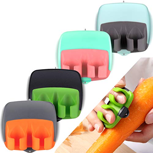 Mudder 4 Pack Finger Peeler Vegetable Fruit Potato Kitchen,Assorted Colors