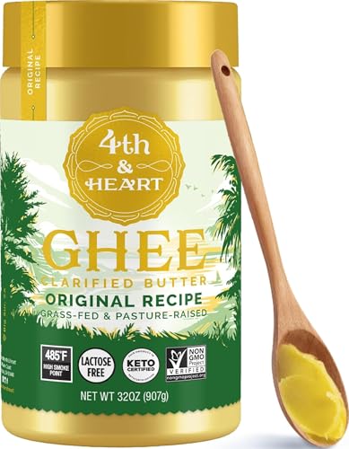 4th & Heart Original Grass Fed Ghee, Clarified Butter, 32 oz.