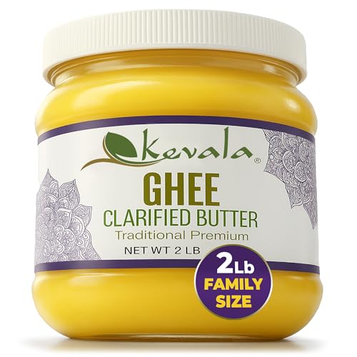 Kevala Grass Fed Ghee Clarified Butter | Lactose & Casein Free | High Smoke Point Cooking Oil & Butter Alternative | Keto, Gluten Free, Non-GMO | 2 lb
