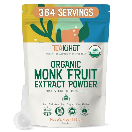 Organic Monk Fruit Extract Powder, Pure Non-GMO Sweetener 4oz