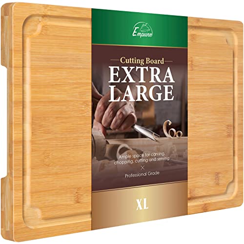 Empune Extra Large Cutting Board, 17.6" Bamboo Cutting Boards for Kitchen