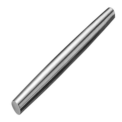 AMUZHI Smooth Seamless Stainless Steel Rolling Pin, 12.8Inch