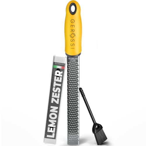 Stainless Steel Cheese and Citrus Zester Grater w/Extra Sharp Blade - Perfect for Lemons, Parmesan, Garlic, Chocolate - Spice Up any Kitchen Dish in Seconds with Your Premium Hand Held Shredder