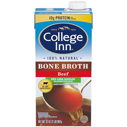 College Inn 100% Natural Reduced Sodium Beef Bone Broth Carton, 32 Fl Oz