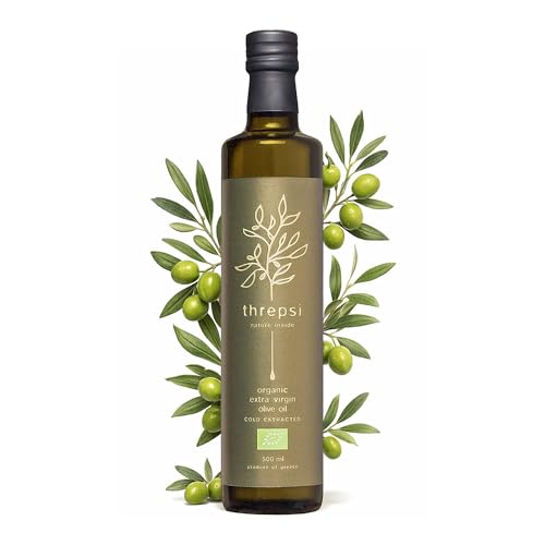Threpsi Organic Extra Virgin Olive Oil | Extracted Cold | 100% Koroneiki Olives | Grown by Small Family Farmers near Kalamata