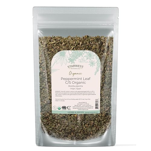Starwest Botanicals Organic Peppermint Leaves Cut & Sifted - 4 oz Pouch