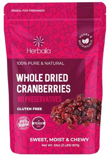 Herbaila Dried Cranberries , 2 lbs. Bulk Cranberries Dried Fruit, Dried Cranberries, Premium Dried Cranberry Fruit, Non-GMO, Cranberry Dried 32 oz", since unit in fulfillment center suggests.