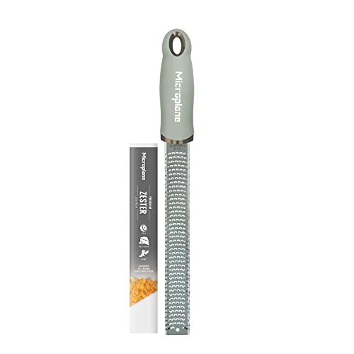 Premium Classic Zester- Sage Green | Lemon Zester tool, Hard Cheese & Vegetable Grater | For Citrus, Parmesan Cheese, Garlic, Ginger, Nutmeg | Fine Stainless Steel Blade, Made in USA