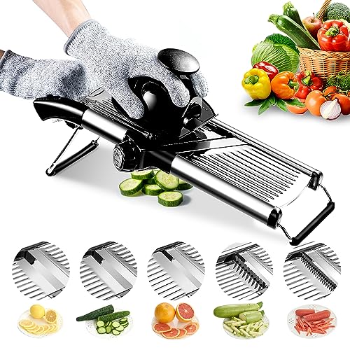 Weltonhm Mandoline Slicer for Kitchen, Mandolin and Julienne for Vegetables