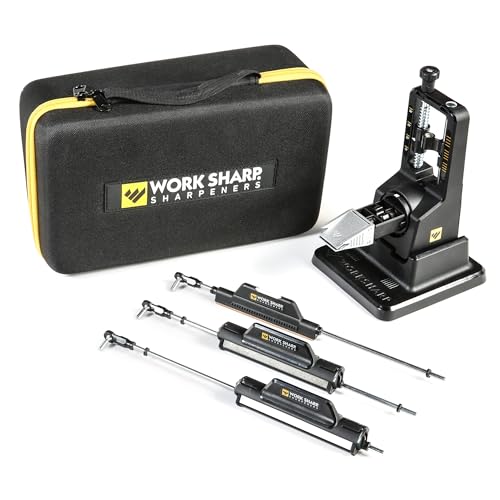 Work Sharp Precision Adjust Elite Knife Sharpener - Fixed Angle Sharpening System for Kitchen & Pocket Knives - Professional Guided Knife Sharpening Tool