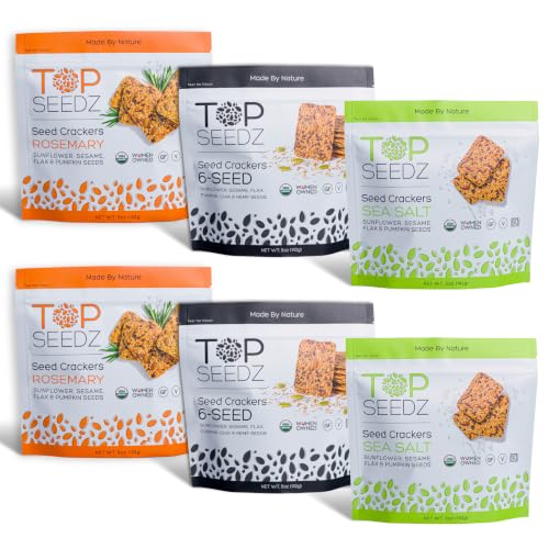 Top Seedz Organic '3 of the Best' Seed Crackers, 5 oz, 6 Pack