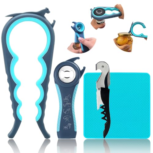 Jar Opener for Weak Hands, Seniors with Arthritis, 5 in 1 Bottle Opener