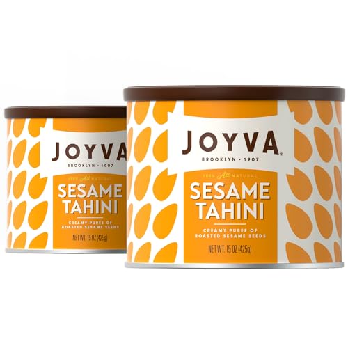 Joyva Tahini Paste | Roasted Sesame Seed Puree | Pack of 2, 15 oz