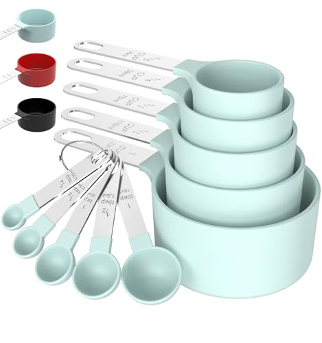 Measuring Cups & Spoons Set, Stackable Cups and Spoons