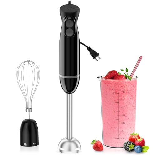 Bonsenkitchen 3-in-1 Immersion Blender Handheld with 2 Mixing Speed