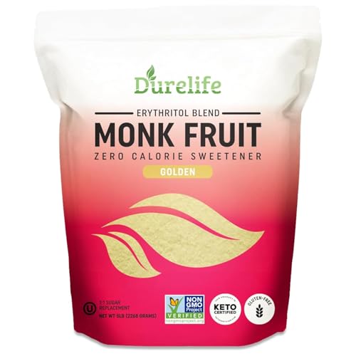 DureLife Monk Fruit Sweetener, Golden, 5 lbs