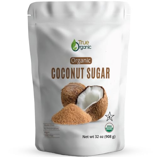 True Organic Coconut Sugar Powder 32 oz – Certified Organic, USDA & Kosher Certified, Pure Ceylon Premium Quality. Powder Sugar | Organic sugar Bulk Bag.