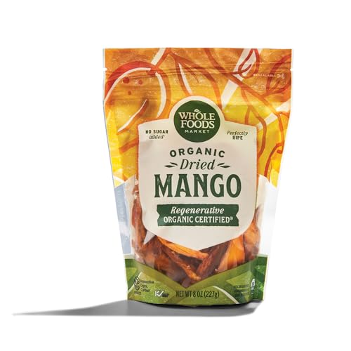 Whole Foods Market, Organic Regenerative Dried Mango, 8 Ounce