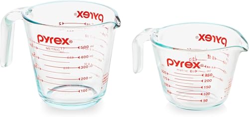 Pyrex Essentials (2-Pack) Glass Measuring Cups Set (1 & 2 Cup)