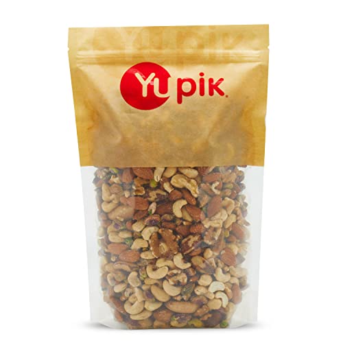 Yupik Raw Mix Nuts, 1 lb, Premium Natural Mixed Nuts with Almonds, Walnuts, Pistachios, Cashews, and Brazil Nuts, Healthy Snack,Brown (Pack of 6)