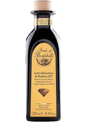 Balsamic Vinegar of Modena 8.45 fl.oz. (250ml), FONDO MONTEBELLO IGP-Certified, Dense and Delicious Balsamic Vinegar, Perfect for Salads, Meats and Desserts - Product from Italy