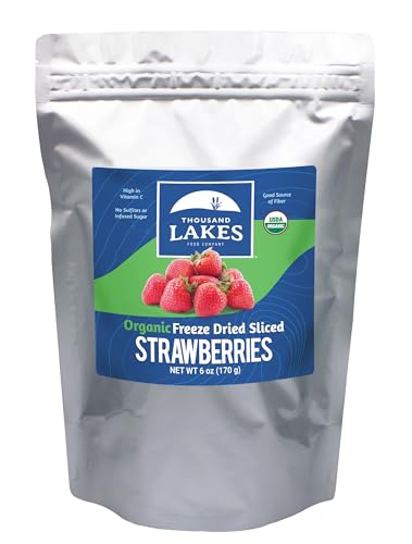 Freeze Dried Organic Strawberries - 6 oz Bulk | Thousand Lakes Brand