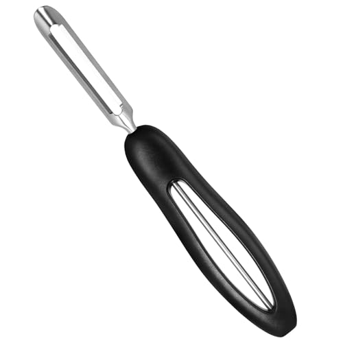 Professional #1071 Vegetable Peeler, Stainless Steel Fruit Potato Peeler, Swivel Vegetable Peeler with Easy Grip Ergonomic Handle & Ultra Sharp Stainless Steel Blades, 7 1/4 Inch Black