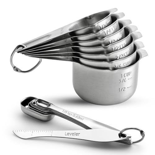 Spring Chef Stainless Steel Measuring Cups and Spoons Set of 14 w/Leveler