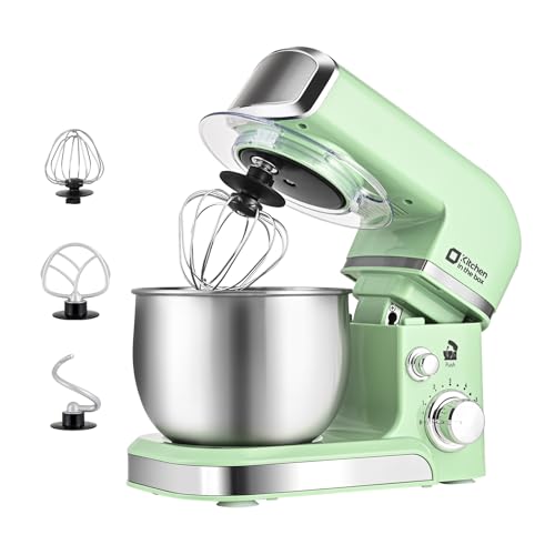 Kitchen in the box Stand Mixer,3.2Qt Small Electric Food Mixer,6 Speeds Portable Lightweight Kitchen Mixer for Daily Use with Egg Whisk,Dough Hook,Flat Beater
