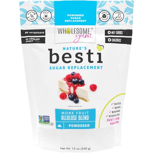 Wholesome Yum Besti Powdered Sugar Substitute Monk Fruit Allulose Sweetener