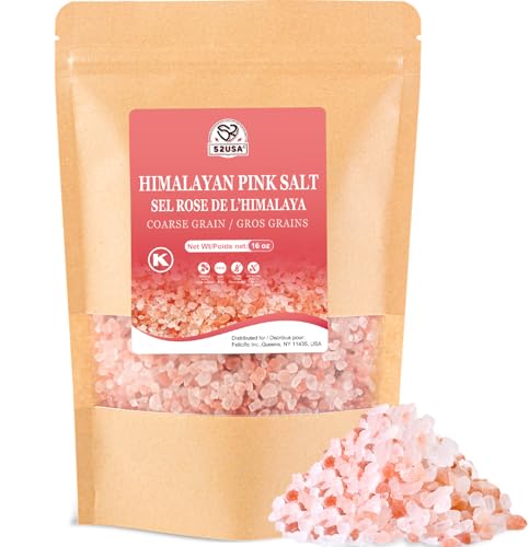 52USA Himalayan Pink Salt, Coarse Grain 1 lb, Salt for Grinder Refill