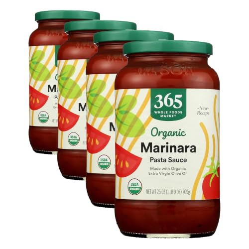 365 by Whole Foods Market, Organic Marinara Pasta Sauce, 25 Ounce (Pack of 4)