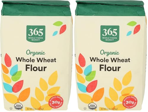 365 by Whole Foods Market, Organic 100% Whole Wheat Flour, 80 Ounce (Pack of 2)