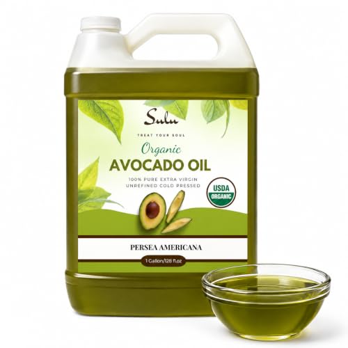 USDA Certified Organic Cold Pressed Unrefined Raw Avocado Oil - 1 Gallon/128 fl.oz