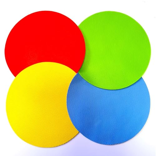 Deofun 4pcs Rubber Jar Opener Bottle Gripper Non Slip Pad Multi-function Can Opener for Seniors with Arthritis Weak Hands (Circle One)