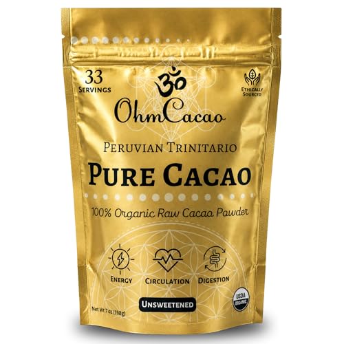 Organic Cacao Powder - Raw Cocoa Powder Unsweetened for Baking & Hot Chocolate | Heavy Metal Tested, Non-Alkalized, High Flavanol & Theobromine | Ceremonial Grade Cacao, Sugar-Free (33 Servings)