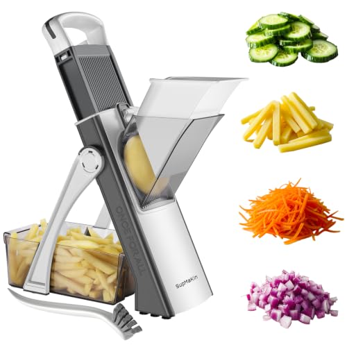 SupMaKin Safer Mandoline Slicer for Kitchen, XL Adjustable Vegetable Slicer