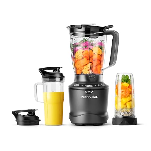 nutribullet® SmartSense Blender Combo, 1400 Watts, Gunmetal Gray, NBF50700 | nutribullet's most powerful blender. Smart auto cycle that automatically adjusts speed, time, and blend function