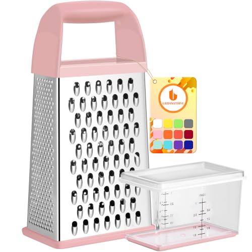 Cheese Grater With Container Box Grater Stainless Steel Kitchen Pink