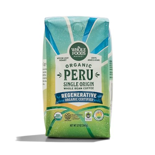 Whole Foods Market, Organic Coffee Whole Bean Certified Regenerative, 12 Ounce