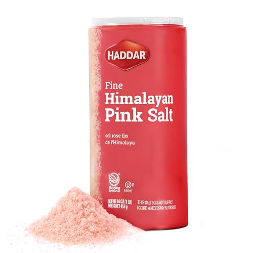 Haddar Fine Himalayan Pink Salt, 16 oz | Pure and Natural Pink Himalayan Sea Salt | Rich in Essential Minerals | Gourmet Cooking and Seasoning Salt | Table Salt Alternative