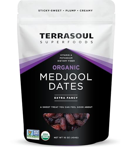 Terrasoul Superfoods Organic Medjool Dates, 16oz - Soft Chewy Texture | Sweet Caramel Flavor | Farm Fresh