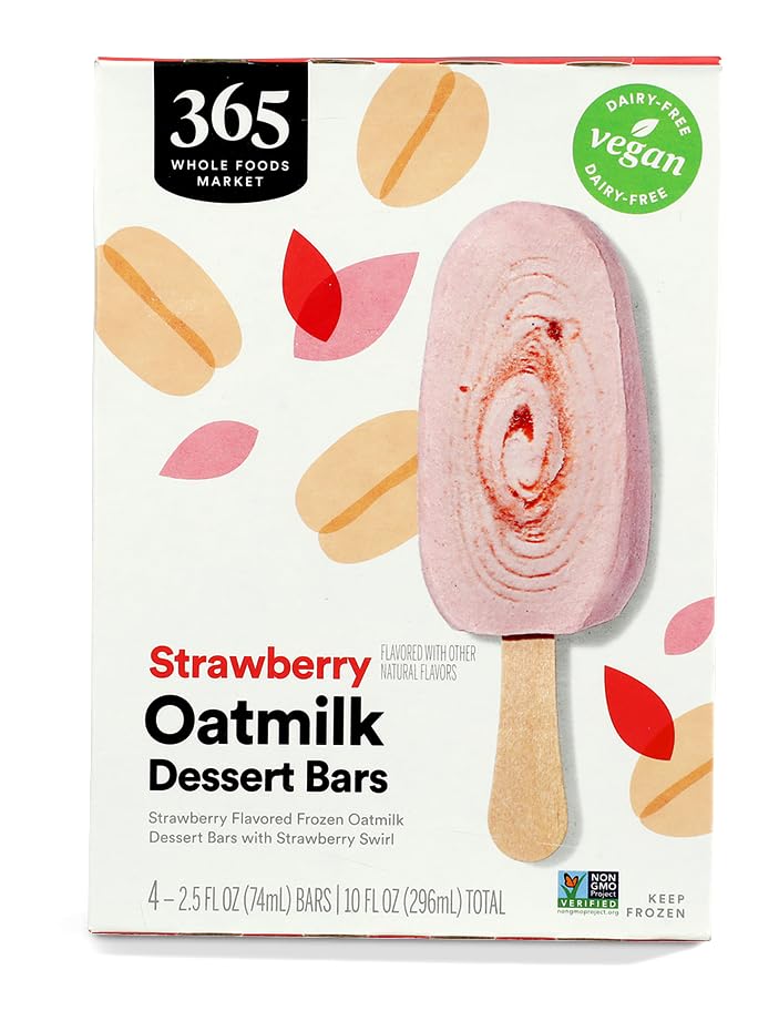 365 by Whole Foods Market Strawberry Oat Milk Frozen Dessert Bars, 10 FZ
