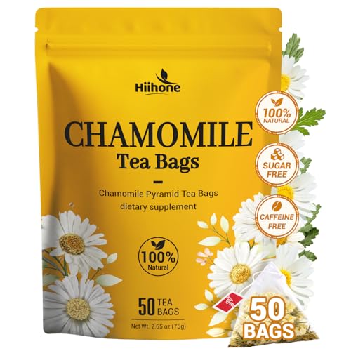 Chamomile Tea Bags, Chamomile Flower Herbal Tea, 50 Teabags