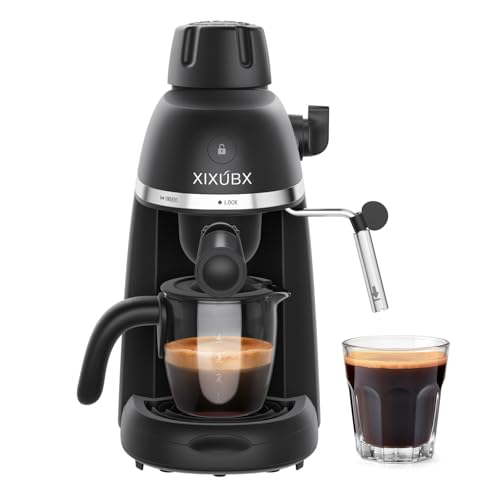 XIXUBX Compact Espresso & Cappuccino Machine, 3.5 Bar with Steam Wand