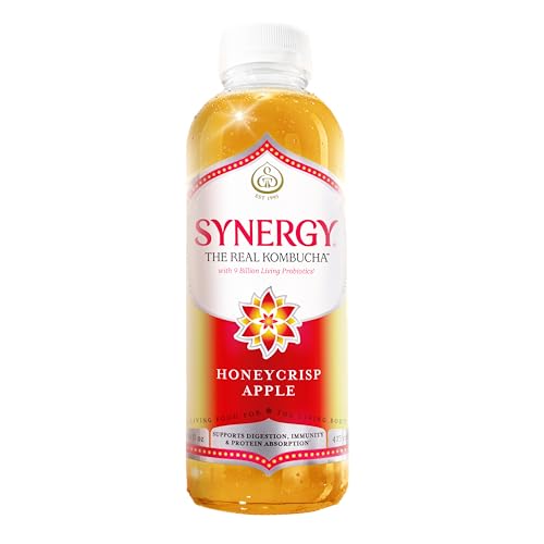 SYNERGY The Real Kombucha Honeycrisp Apple - 16 fl oz Bottle - Raw Probiotic Drink for Gut Health and Immune Support