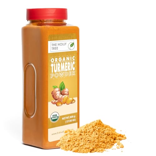Organic Turmeric Powder 17.60 oz – Turmeric Powder Organic for Cooking, Drinks & Skin – USDA Certified, Ground Turmeric Spice – The Holly Tree
