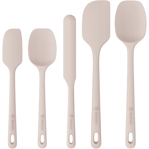 ChefAide 5 Pieces Silicone Spatulas Set, Heat Resistant Rubber Spatula